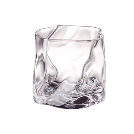 كوب زجاجي مضلع