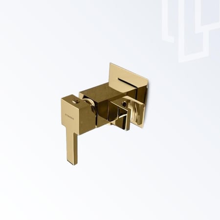 خلاط شطاف مخفي مربع مع حامل لون ذهبي لامع