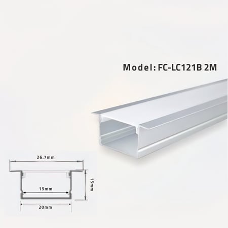 بروفايل المنيوم  مجري انارة خطية 2 متر موديل FC-LC121B