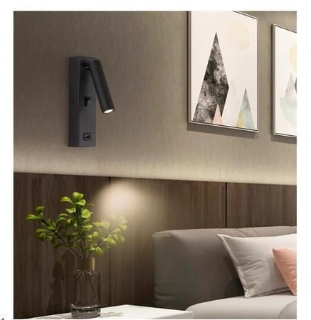 مصباح جداري قابل للطي لون اسود