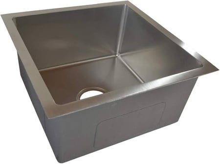 حوض مطبخ ستانلس ستيل بدون فتحات كروم بشكل مربع متعدد المقاسات