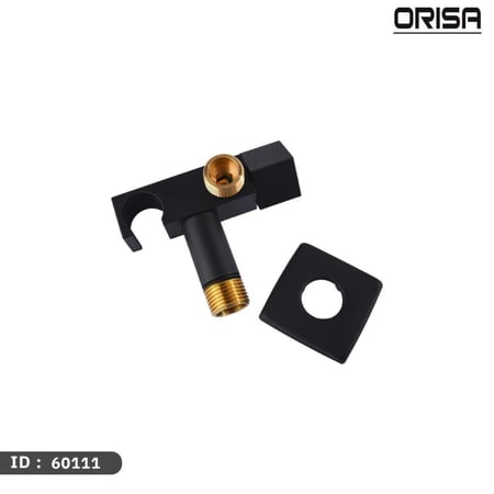 محبس زاوية اسود مع حامل شطاف مربع