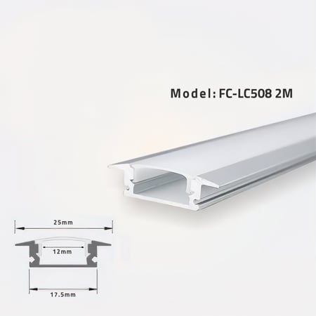 بروفايل المنيوم  مجري انارة خطية 2 متر موديل FC-LC508