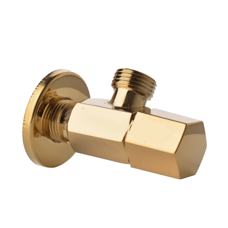 محبس زاوية شكل سداسي لون ذهبي