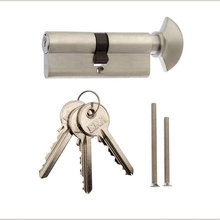 بكج 5 حبات سلندر حمام لون فضي + 3 مفتاح