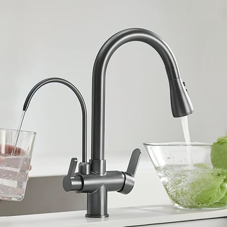 خلاط مجلي سحب مدمج مع فلتر التحلية لون رصاصي