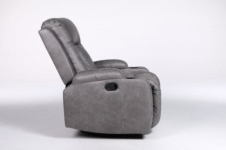 كرسي استرخاء هزاز ودوار رمادي مع حامل أكواب