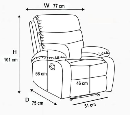 كرسي استرخاء مخمل ثابت فاخر مع مسند قدم وحامل أكواب وجيوب جانبية