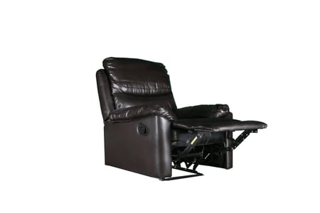 كرسي استرخاء جلد اسود لامع