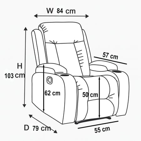 كرسي استرخاء ثابت رمادي مع حامل أكواب – ذا لاونجر The Lounger قماش فايبر (شاموا)