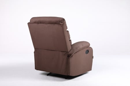 كرسي استرخاء مخمل بني ثابت