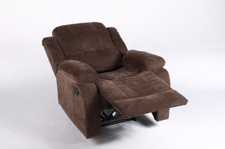 كرسي استرخاء بني ثابت بخامة كتان فاخرة – راحة وأناقة للمكتب والبيت