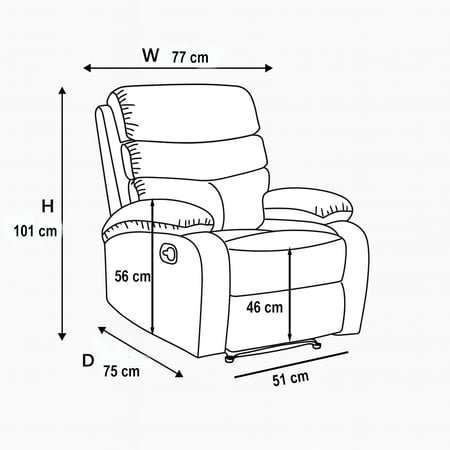 كرسي استرخاء جلد بيج  ثابت مع حامل أكواب بتصميم مريح  من كوزي صوفا