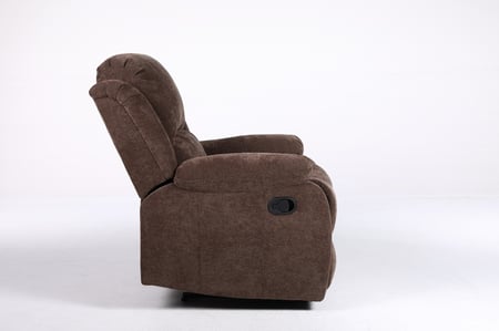 كرسي استرخاء بني ثابت بخامة كتان فاخرة – راحة وأناقة للمكتب والبيت