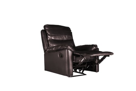 كرسي استرخاء جلد بني لامع