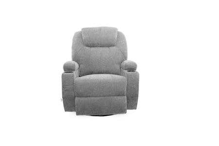 كرسي استرخاء هزاز ودوار قماش كتان من كوزي صوفا مع حامل أكواب