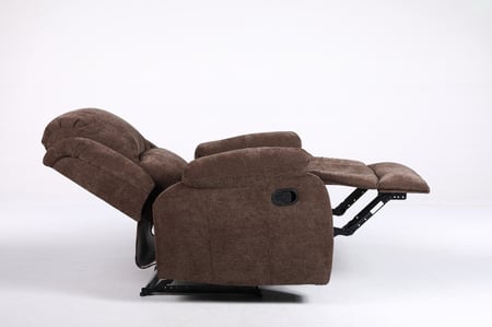 كرسي استرخاء بني ثابت بخامة كتان فاخرة – راحة وأناقة للمكتب والبيت