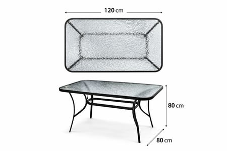 طاولة بسطح زجاجي 120*80