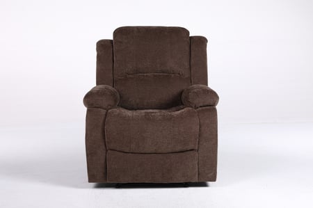 كرسي استرخاء بني ثابت بخامة كتان فاخرة – راحة وأناقة للمكتب والبيت