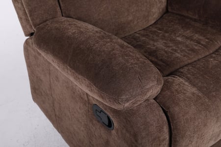 كرسي استرخاء بني ثابت بخامة كتان فاخرة – راحة وأناقة للمكتب والبيت