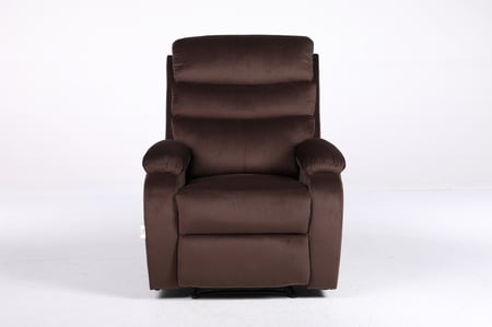 كرسي استرخاء مخمل بني ثابت