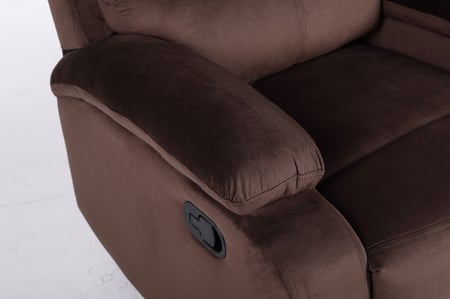 كرسي استرخاء مخمل بني ثابت