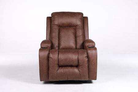 ذا لاونجر The Lounger قماش فايبر (شاموا) بني - كرسي استرخاء دوار هزاز مع حامل أكواب