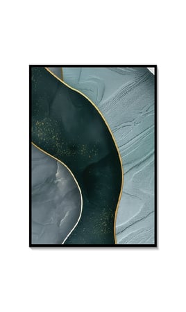 لوحة كانفس فنية ثلاثية "أعماق الفيروز" (طباعة)