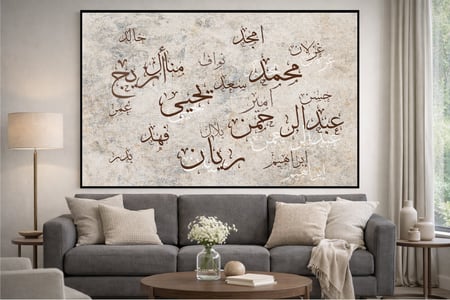 لوحات اسماء العائلة كانفس حسب الاسم (طباعة)