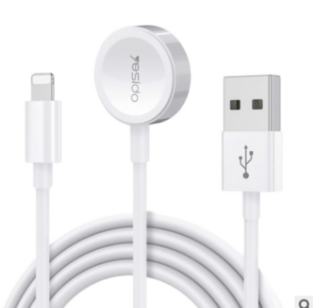 كيبل شحن مغناطيسي لساعة ابل ca70 من ماركة yesido بطول ١متر اللون ابيض