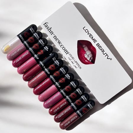 أحمر شفاه ميني 12 لون – غطاء أسود ألوان أنيقة بلمسة كلاسيكية لا تقاوم