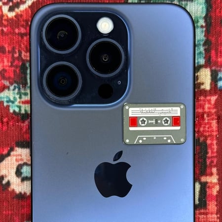 ستيكر معدني - كاسيت رمادي