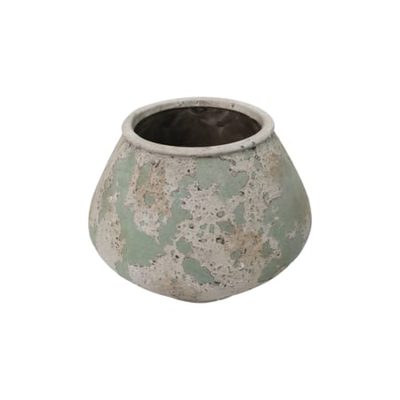 مزهرية سيراميك فاخره باللون الأخضر الهادئ للديكور المنزل 21*21*19 سم