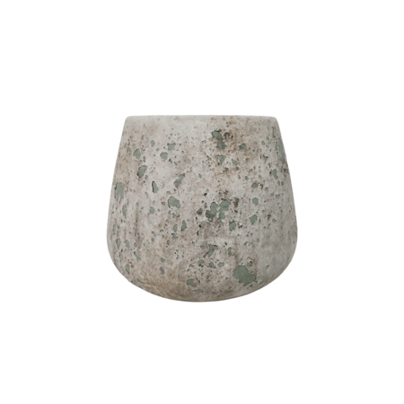 مزهرية سيراميك فاخره باللون الأخضر الهادئ للديكور المنزل 18*18*14.5 سم