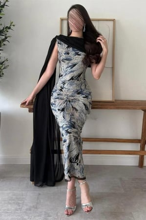 فستان فخم مطرز