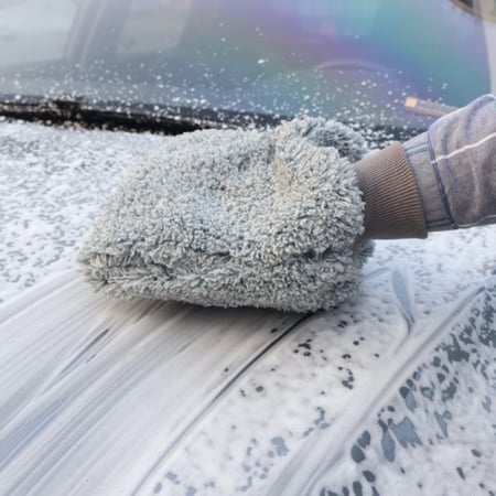 قفاز غسيل السيارات مايكرو فايبر قماش من اوتو برايت رصاصي