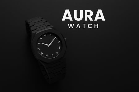 Arabic Numeral Watch (Black Aura) Combo of 4 piece