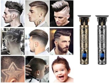 Mens Hair Clippers, Cordless All Metal Electric Hair Trimmer With LCD Display, Rechargeable Beard Trimmer With 3 Attachments, For Men Kids Baby Stylists Barber,Copper