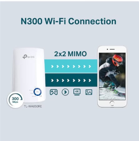 TP-Link TL-WA850RE 300Mbps Universal Wi-Fi Range Extender White