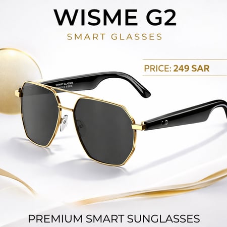 نظارة WISME W100C الذكية للترجمة بالذكاء الاصطناعي والبلوتوث، ترجمة فورية بـ 163 لغة، مقاومة للماء IP67، حماية من الأشعة فوق البنفسجية UV400، تحكم باللمس مع ChatGPT 4.0، عزل الضوضاء ENC، نظارة رياضية - أسود