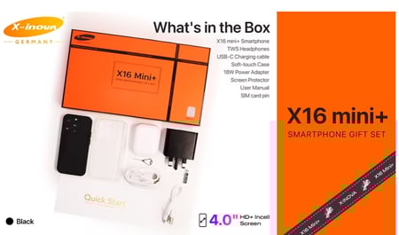 X16 Mini Plus 4GB+64GB 4.0” In-Cell Screen 90Hz Refresh Rate 1.5GHz Quad-core Processor