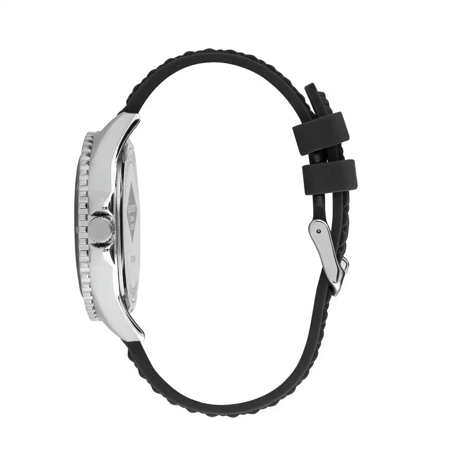 LEECOOPER Men's Quartz Metal Watch, Black, Silver - LC07608.350