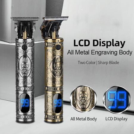Mens Hair Clippers, Cordless All Metal Electric Hair Trimmer With LCD Display, Rechargeable Beard Trimmer With 3 Attachments, For Men Kids Baby Stylists Barber,Copper