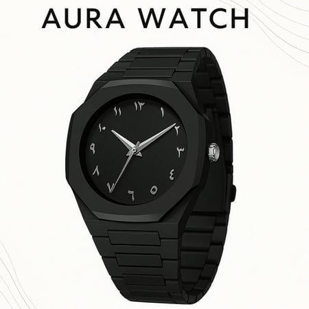 ساعة بأرقام عربية (الهالة السوداء)