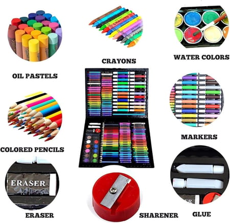 Combo 4 boxes of Color Pencil Coloring Set Drawing and Painting Kit for Kids 168-Piece All-in-One Arts & Crafts Supplies