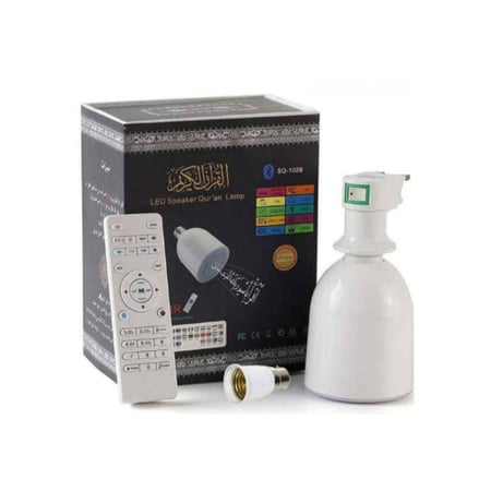 مصباح قرآن إل إي دي من كروني مع مكبّر صوت، إس كيو ١٠٢، وقد تختلف العبوة