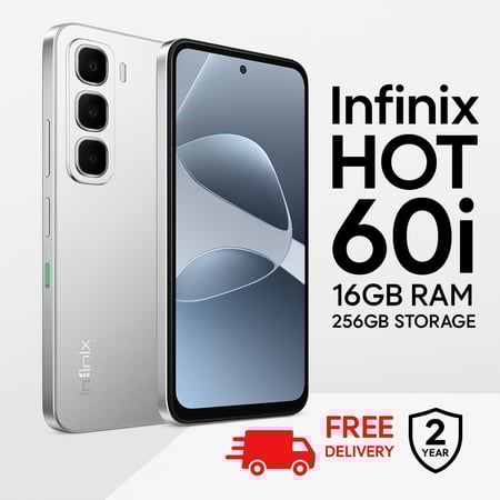 Infinix Hot 60i 256GB 8+8GB RAM Titanium Silver - KSA Version