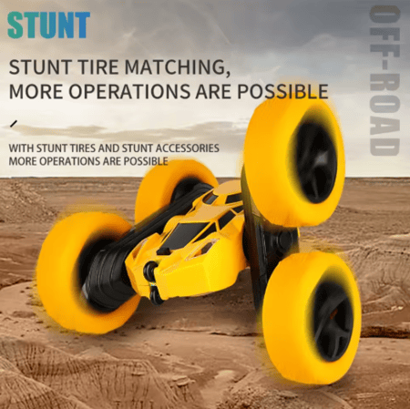 لعبة سيارة تحكم عن بُعد RC، سيارة استعراض مزدوجة الجوانب بتدوير 360°، سيارة قابلة لإعادة الشحن بسرعة عالية 2.4 جيجاهرتز، سيارة سباق بعجلات 4WD للطرق الوعرة، سيارة بتشوه ثلاثي الأبعاد 1:24، هدية رائعة للأطفال.