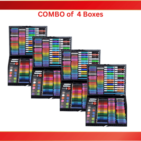 Combo 4 boxes of Color Pencil Coloring Set Drawing and Painting Kit for Kids 168-Piece All-in-One Arts & Crafts Supplies