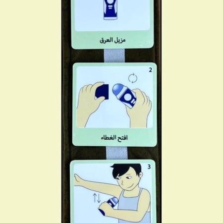 جداول بصريه مصوره(مجموعة استخدام مزيل العرق للفتيان باللغه العربية مطبوعه